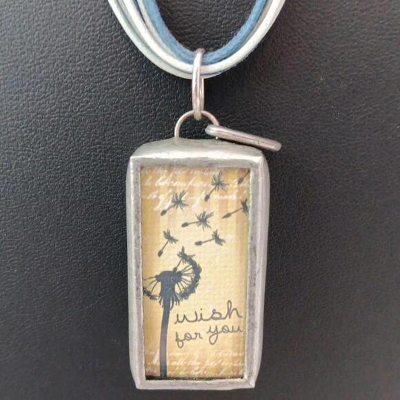 JEWEL KADE Reversable "Make a Wish For You" On Pendant,925, Italy Marked Tag - Picture 3 of 9